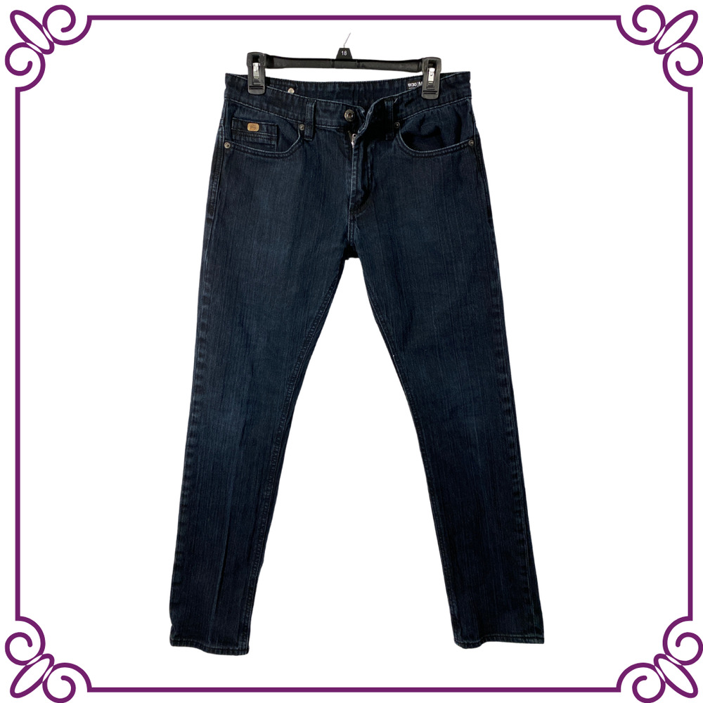 Buffalo David Britton Basic Super Skinny Max Crinkled Black Jeans W30 L30
